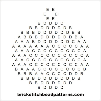 Free brick stitch seed bead weaving pattern letter chart