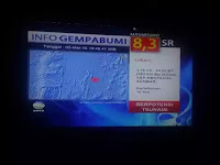 Info Gempa Mentawai - Sumatra Barat 8.3 SR Potensi Tsunami