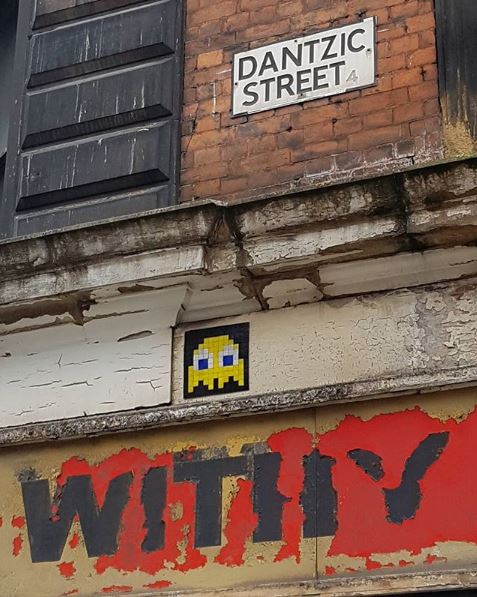 The first Invader I spotted in Manchester that reminded me that they existed - and got me hooked on finding more - was MAN_08 on Withy Grove Stores on Dantzic Street