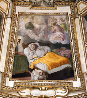 Alessandro allori, storie di san girolamo, 1577, 09 san girolamo fustigato in sogno