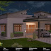 Night view rendering of flat roof house