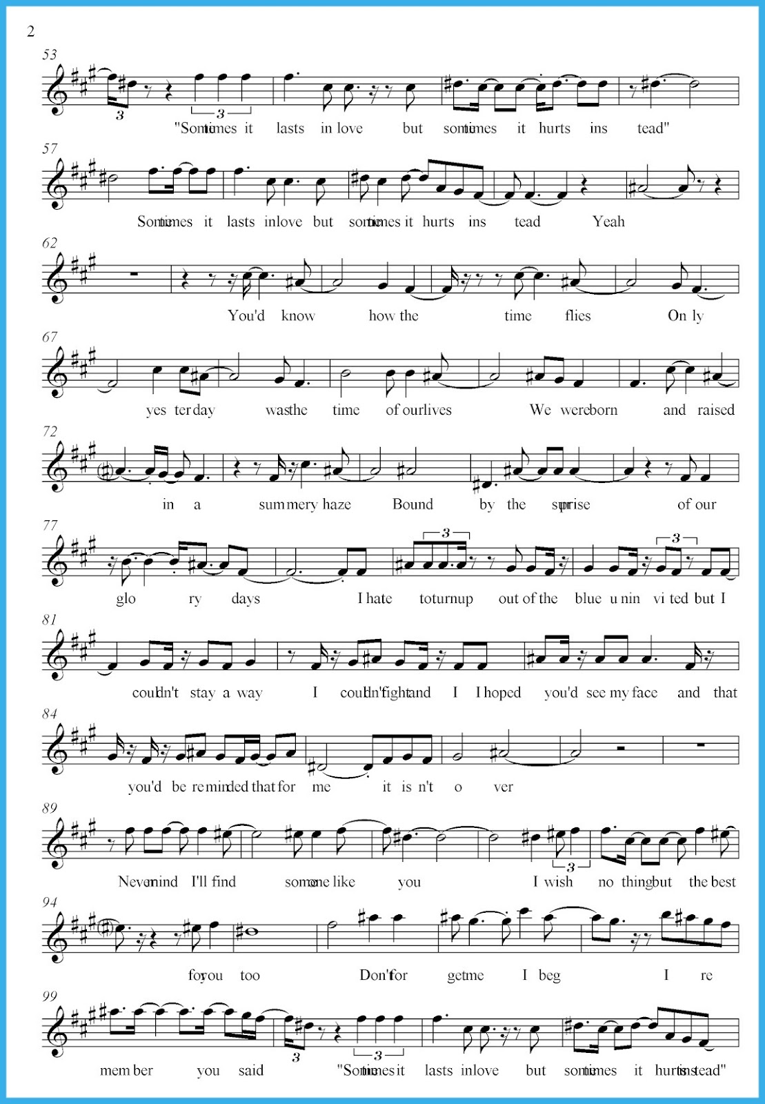 wolddotk - adele someone like you piano sheet music download free