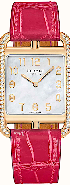 ♦Pink Hermès Cape Cod watch #hermès #jewelry #brilliantluxury