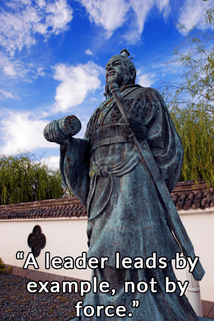 A leader leads by example, not by force