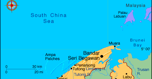  gambar  peta negara brunei darussalam