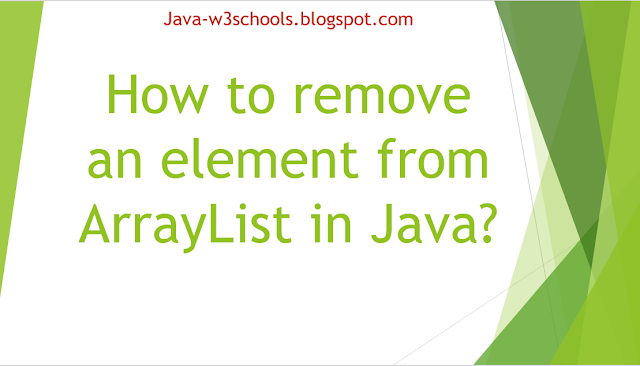 How to remove an element from ArrayList in Java