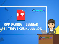 RPP Daring 1 Lembar kelas 4 Tema 5 K13 Revisi 2021