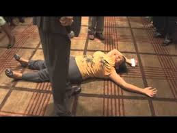 church deliverance woman with attachment and trouser during church deliverance