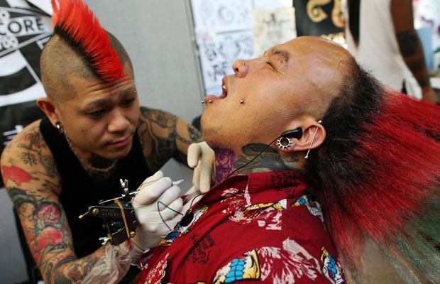 Below: Hannya Mask Tattoo,