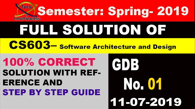 CS603 GDB No. 1 Solution Spring 2019 Software Architecture and Design