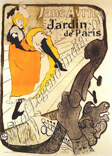 The Great Artist Henri de Toulouse-Lautrec “Jane Avril at the Jardin de Paris” 1893 poster: 51¼" x 37½" 