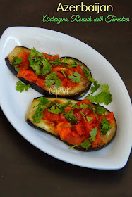 Badimjan Dilchaklari,Aubergines Rounds with Tomatoes,Azerbaijani Aubergines rounds