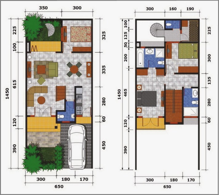 34 Denah  Terbaik Rumah  Minimalis 2  Lantai  Rumahku Unik 