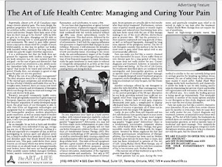 curing pain, therapy, RSWT, IFC, the art of life, health center, toronto