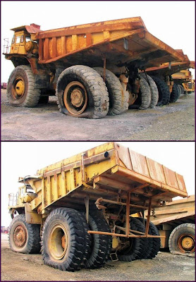 Extraviales volquetes pesados rusos abandonados Abandoned russian heavy dump-trucks