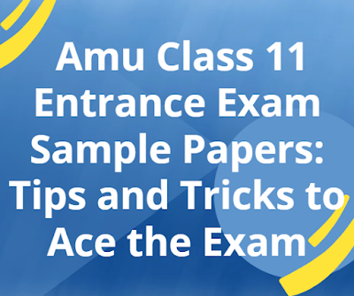 AMU Class 11 Entrance Exam Sample Papers Your Ultimate Guide to Exam Preparation