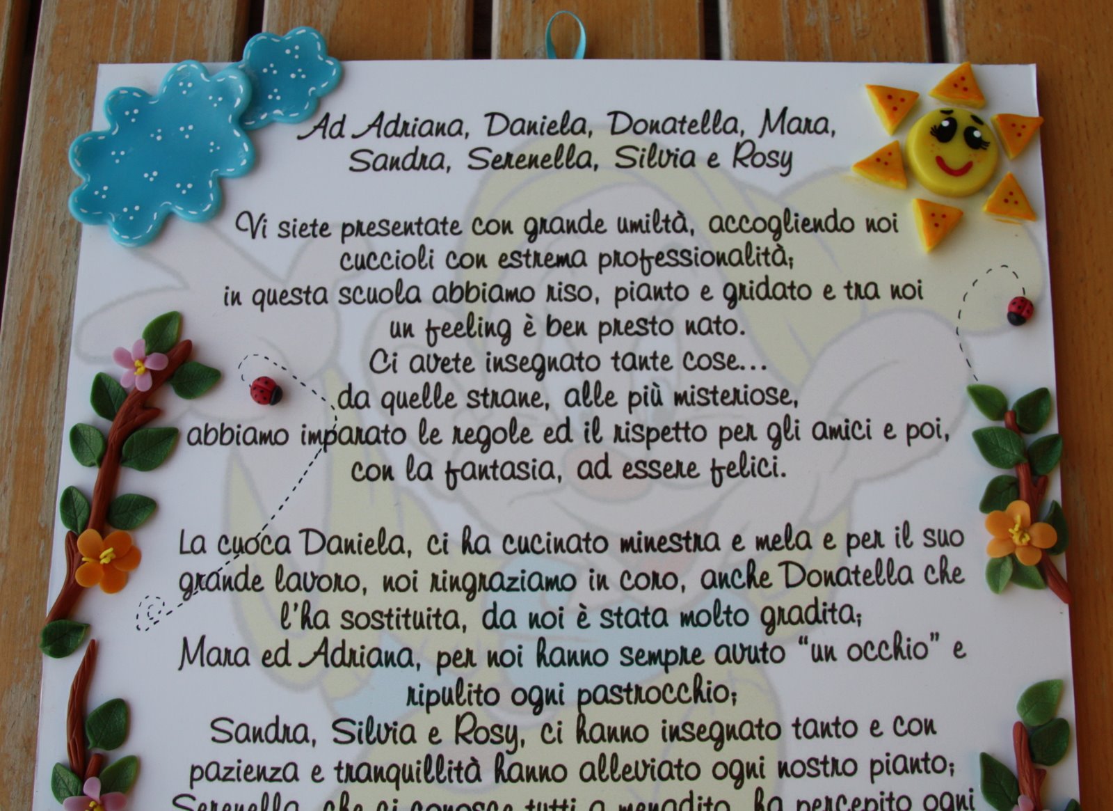 frasi di ringraziamento per maestre asilo nido - Ringraziamento maestre asilo San Frediano a Settimo