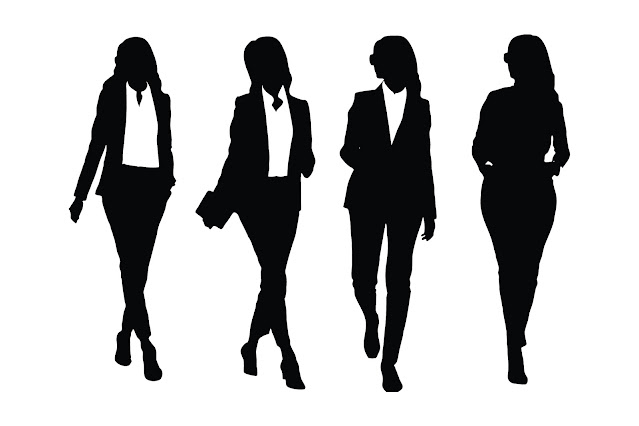 Women models wearing suits silhouette free download