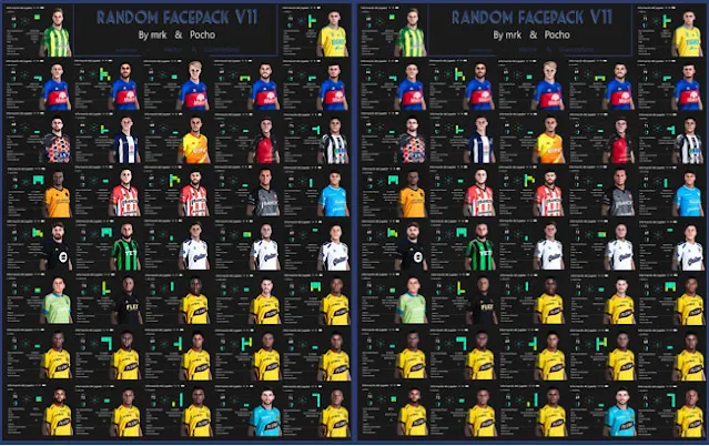 Random Facepack V11 For eFootball PES 2021