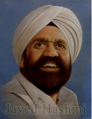 hand painted painting, sikh dharam guru realistic oil canvas painting by famous indian painter