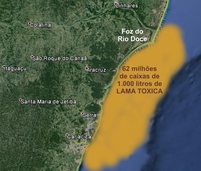 Resultado de imagem para DESASTRE AMBIENTAL MINAS GERAIS BRASIL REAL DE MARIANA NO RIO DOCE E PARA MAR DO ESPIRITO SANTO EM NOVEMBRO DE 2015