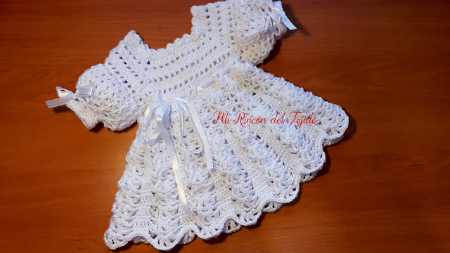❤ ✿ Mi Rincón del Tejido Vestido Bebe Recien Nacido a Crochet Tutorial Paso a Paso Facil. Free Baby Crochet