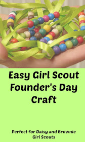 Easy Girl Scout Founder's Day Craft for Daisy and Brownie Scouts