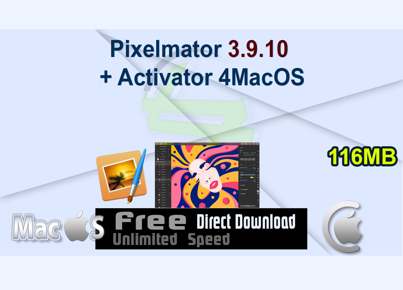 Pixelmator 3.9.10 + Activator 4MacOS