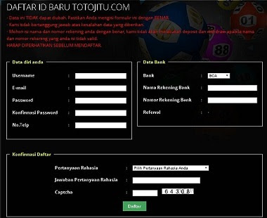 Fasilitas Pembuatan Akun Gratis Judi Togel Online