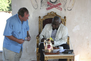 Julian Monroe Fisher with Mwenda-Bantu Munongo Godefroid Mwami, the king of the Garanganze people of Katanga