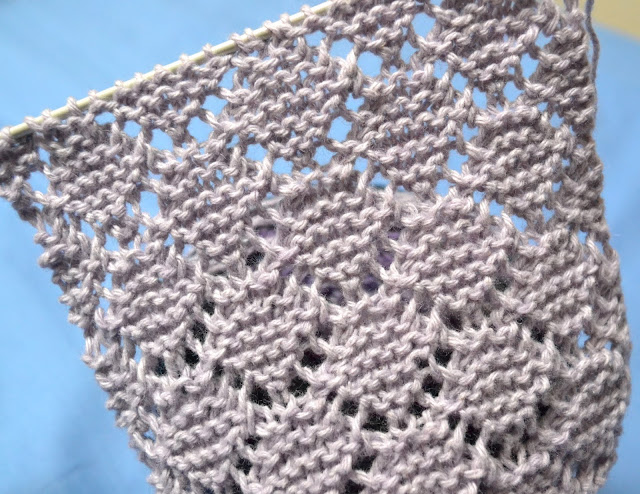 Garter Lace Diamond Knit Stitch Pattern Tutorial