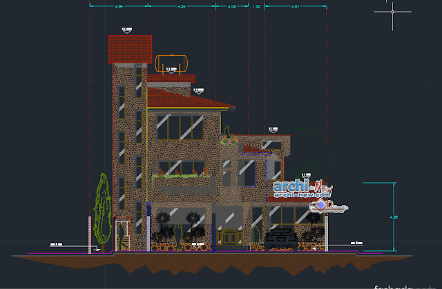 Separated house 3 levels Dwg