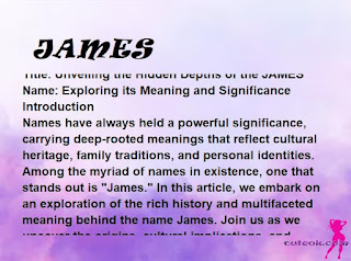 meaning of the name "JAMES"
