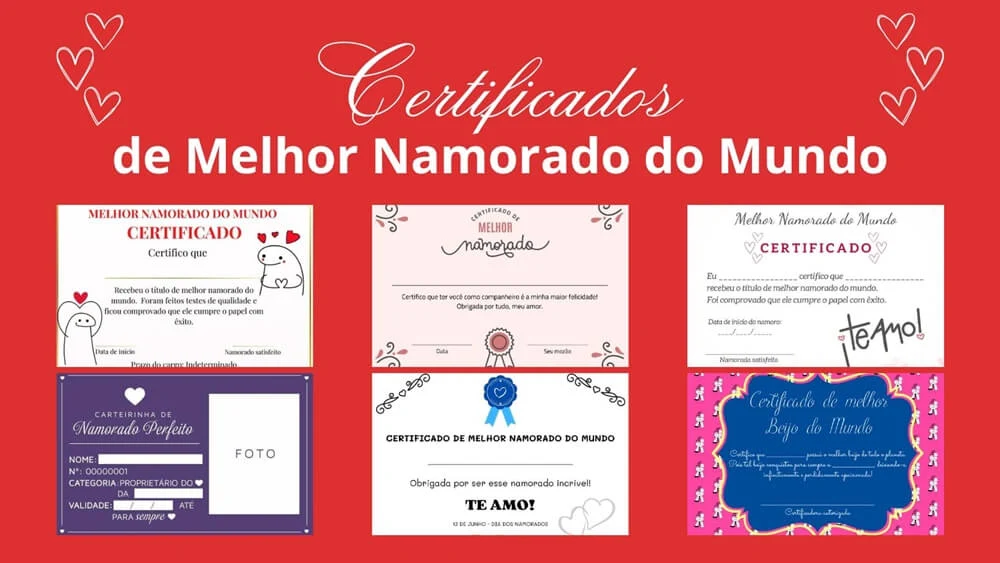 Certificados de Melhor Namorado do Mundo: como surpreender o seu amor no Dia dos Namorados