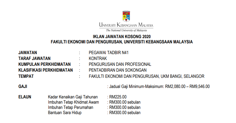 Kekosongan Terkini Di Universiti Kebangsaan Malaysia Ukm Jobkini Com Jawatan Kosong Swasta Glc Dan Kerajaan Terkini