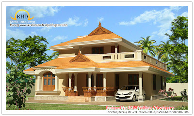 204 Square meter (2200 SqFT.) Kerala Style House Architecture - October 2011