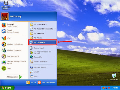 Learn how to show hidden files and folders in windowsXP step2