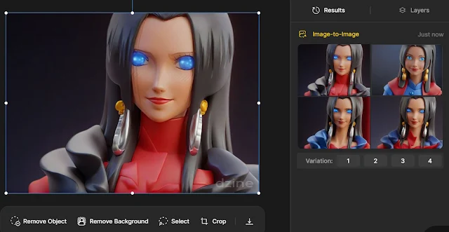 Hasil AI Mengubah Gambar 2D Menjadi 3D