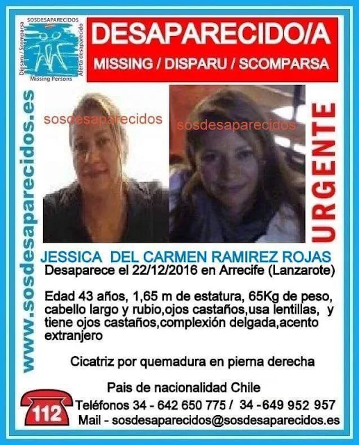 Jessica del Carmen Ramirez Rojas, mujer desaparecida en Arrecife de Lanzarote