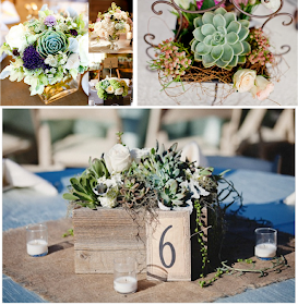 Decoración de boda con plantas suculentas