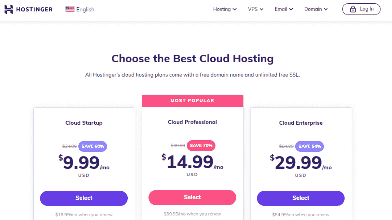 Hostinger Cloud Hosting