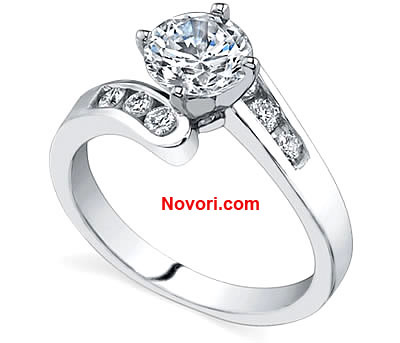 14K White Gold Diamond Engagement Setting 013ctw Engagement Rings