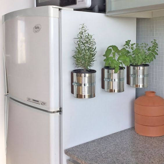 Decoração de cozinha com reciclagem