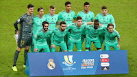 REAL MADRID C. F. Temporada 2019-20. Courtois, Sergio Ramos, Kroos, Varane, Casemiro, Fede Valverde. Isco, Carvajal, Jovic, Mendy y Modric. VALENCIA C. F. 1 REAL MADRID C. F. 3. 08/01/2020. Supercopa de España, semifinal. Yeda, Arabia Saudí, estadio King Abdullah (40.877 espectadores). GOLES: 0-1: Kroos, de córner directo. 0-2: 40’, Isco. 0-3: 68’, Modric. 1-3: 90+2’, Parejo, de penalti.