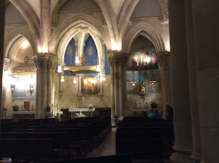 inside of beautiful church with vaulted ceilings