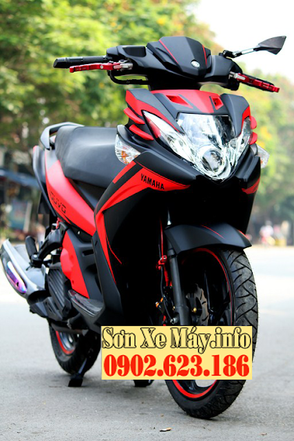 Yamaha Nouvo SX sơn phối màu đỏ đen nhám cực đẹp