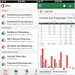 Tampilan Microsoft Office di iPhone