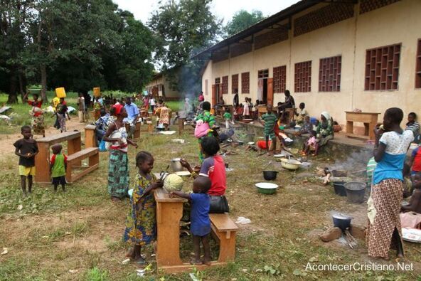 Refugiados en una iglesia en la República Centroafricana