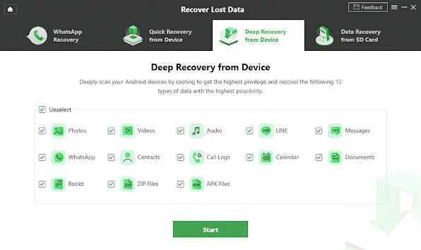 DroidKit برنامج استرجاع الفيديوهات المحذوفة من السامسونج