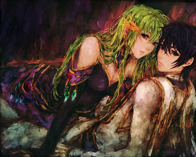   Code Geass Sweet Cute Couple Lelouch C C Anime hd wallpaper desktop pc background 0017.